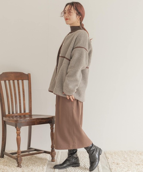 ITEMS URBANRESEARCH(アイテムズ アーバンリサーチ)の「ボアパイピングジャケット(その他アウター・レディース・ブラウン/グレー/オフホワイト・FREE)」の10枚目の写真
