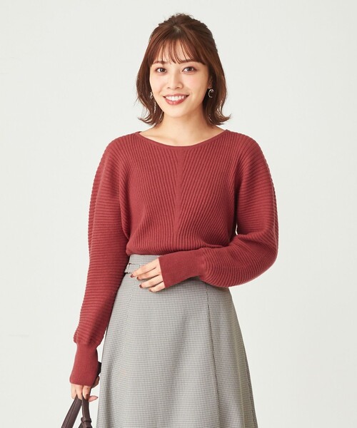 ANY SIS(エニィスィス)の「【洗える】アレンジRIB ニット(ニット/セーター・レディース・ライトグレー系/ネイビー系/黄土色系/レッド系・2)」の4枚目の写真