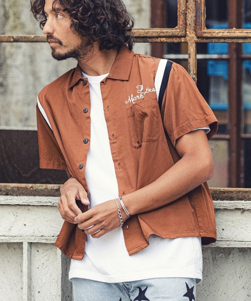 MARBLES（マーブルズ）の「mhs1760-BOWLING SHIRT シャツ（シャツ/ブラウス・メンズ・ネイビー/ブラウン・XL/L/M）」の3枚目の写真