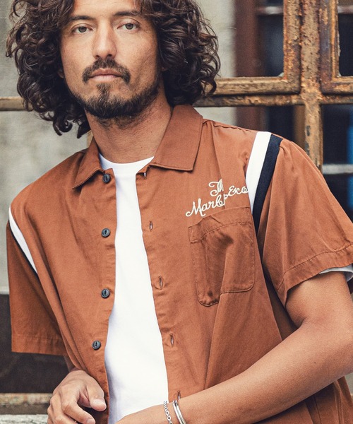 MARBLES（マーブルズ）の「mhs1760-BOWLING SHIRT シャツ（シャツ/ブラウス・メンズ・ネイビー/ブラウン・XL/L/M）」の4枚目の写真