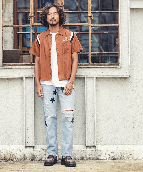 MARBLES（マーブルズ）の「mhs1760-BOWLING SHIRT シャツ（シャツ/ブラウス・メンズ・ネイビー/ブラウン・XL/L/M）」の6枚目の写真