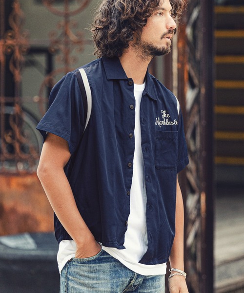 MARBLES（マーブルズ）の「mhs1760-BOWLING SHIRT シャツ（シャツ/ブラウス・メンズ・ネイビー/ブラウン・XL/L/M）」の7枚目の写真