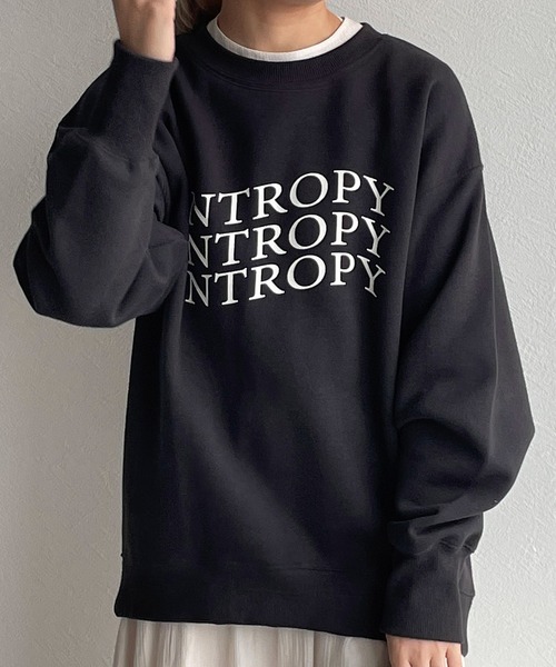 w closet(ダブルクローゼット)の「プリントスエットクルーBIGプルオーバー(スウェット・レディース・トップグレー/スモークグレー/スミクロ・FREE)」の1枚目の写真