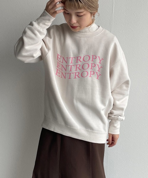 w closet(ダブルクローゼット)の「プリントスエットクルーBIGプルオーバー(スウェット・レディース・トップグレー/スモークグレー/スミクロ・FREE)」の7枚目の写真