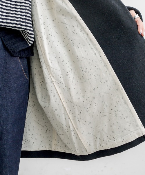 PUAL CE CIN（ピュアルセシン）の「【premium】ニュージーランドウールモッサノーカラーコート（ノーカラーコート・レディース・ブラック/モカ・FREE）」の3枚目の写真