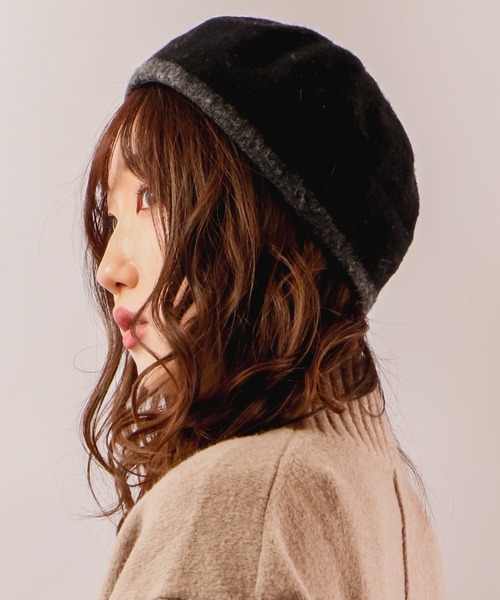 Sense of Grace(センスオブグレース)の「GIGIO BERET 配色ウールバスクベレー帽(ハンチング/ベレー帽・レディース・ブラック/アイボリー/ブルー/プラム・FREE)」の10枚目の写真