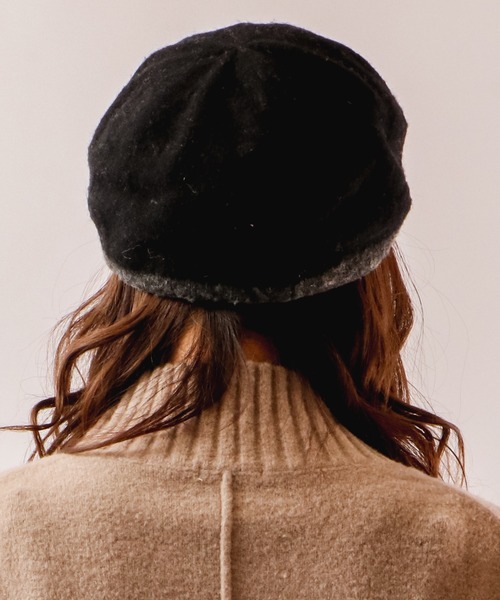 Sense of Grace(センスオブグレース)の「GIGIO BERET 配色ウールバスクベレー帽(ハンチング/ベレー帽・レディース・ブラック/アイボリー/ブルー/プラム・FREE)」の11枚目の写真
