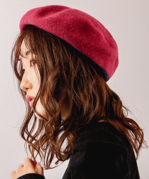 Sense of Grace(センスオブグレース)の「GIGIO BERET 配色ウールバスクベレー帽(ハンチング/ベレー帽・レディース・ブラック/アイボリー/ブルー/プラム・FREE)」の15枚目の写真