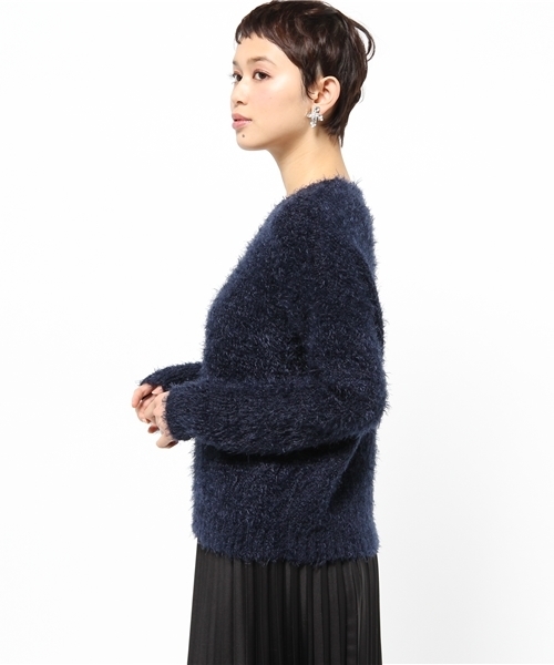 DISCOAT（ディスコート）の「【Discoat】フェザーヤーンプルオーバー（ニット/セーター・レディース・ライトベージュ/ネイビー/オフホワイト・ﾌﾘ-）」の6枚目の写真