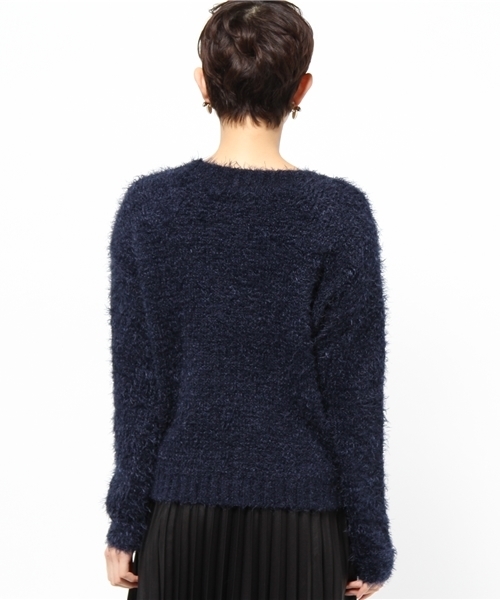 DISCOAT（ディスコート）の「【Discoat】フェザーヤーンプルオーバー（ニット/セーター・レディース・ライトベージュ/ネイビー/オフホワイト・ﾌﾘ-）」の7枚目の写真