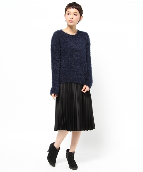 DISCOAT（ディスコート）の「【Discoat】フェザーヤーンプルオーバー（ニット/セーター・レディース・ライトベージュ/ネイビー/オフホワイト・ﾌﾘ-）」の8枚目の写真