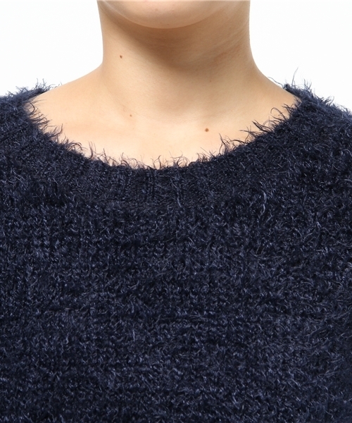 DISCOAT（ディスコート）の「【Discoat】フェザーヤーンプルオーバー（ニット/セーター・レディース・ライトベージュ/ネイビー/オフホワイト・ﾌﾘ-）」の9枚目の写真