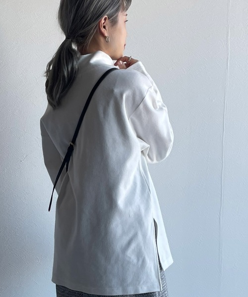 w closet（ダブルクローゼット）の「ハーフZIPBIGプルオーバー（Tシャツ/カットソー・レディース・ブラック/オフホワイト/ライム/マスタード・FREE）」の8枚目の写真