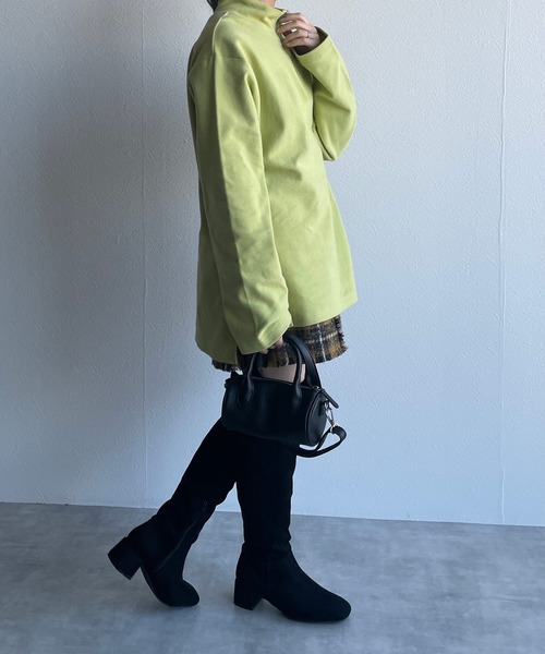 w closet（ダブルクローゼット）の「ハーフZIPBIGプルオーバー（Tシャツ/カットソー・レディース・ブラック/オフホワイト/ライム/マスタード・FREE）」の21枚目の写真