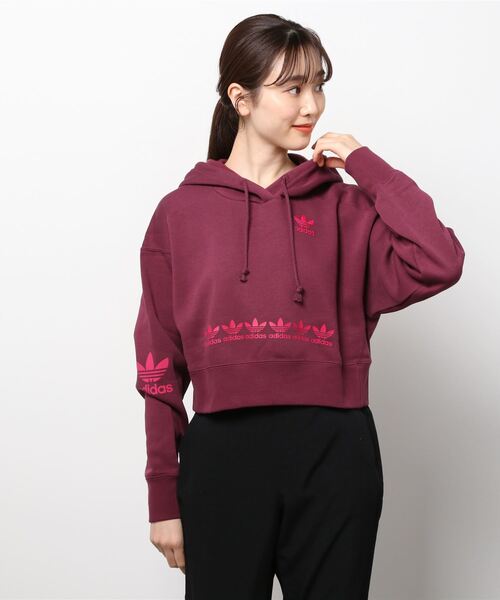 売れ筋商品|||adidas　Originals  レディース　HOODIE CROP　（VICCRI）(H20444） Adidas H20444 Trefoil Logo Play Cropped Hoody Women's sz S