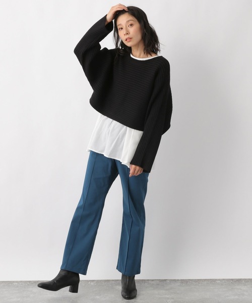 LEPSIM（レプシィム）の「7ゲージ2Pセットレイヤードニット　260753（ニット/セーター・レディース・ブラック/グレイッシュベージュ・FREE）」の15枚目の写真