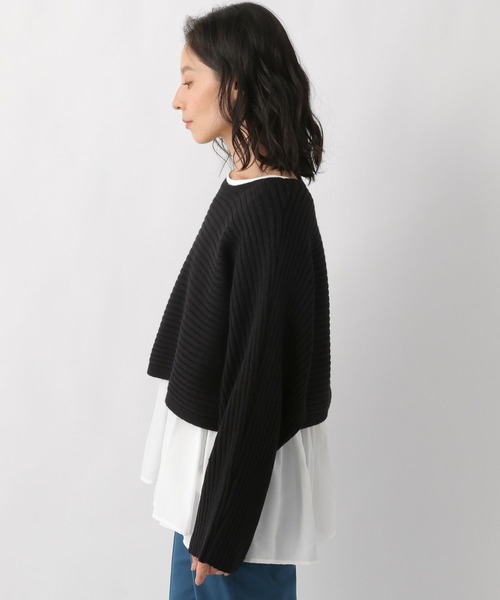 LEPSIM（レプシィム）の「7ゲージ2Pセットレイヤードニット　260753（ニット/セーター・レディース・ブラック/グレイッシュベージュ・FREE）」の12枚目の写真