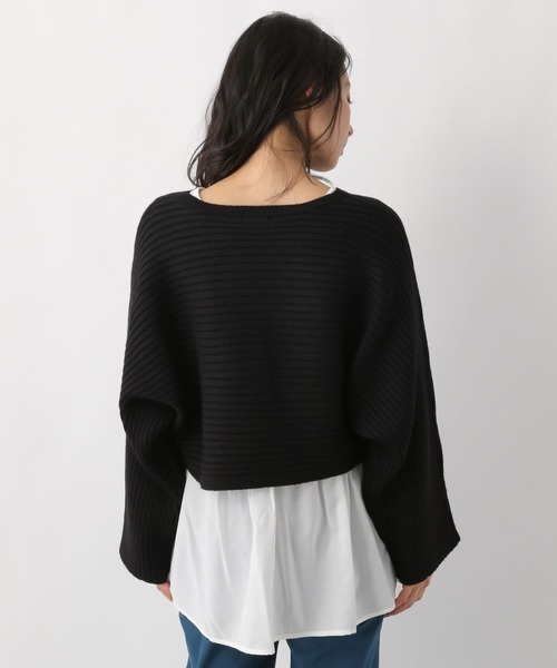 LEPSIM（レプシィム）の「7ゲージ2Pセットレイヤードニット　260753（ニット/セーター・レディース・ブラック/グレイッシュベージュ・FREE）」の6枚目の写真