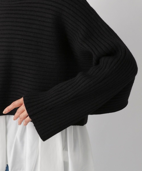 LEPSIM（レプシィム）の「7ゲージ2Pセットレイヤードニット　260753（ニット/セーター・レディース・ブラック/グレイッシュベージュ・FREE）」の3枚目の写真