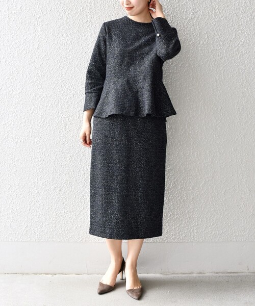 SHIPS（シップス）の「*〈手洗い可能〉ツイードスカート（セットアップ対応）◆（スカート・レディース・ライトグレー/ブラック/ネイビー/ブルー/オフホワイト・SMALL/MEDIUM）」の7枚目の写真