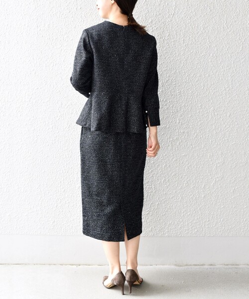 SHIPS（シップス）の「*〈手洗い可能〉ツイードスカート（セットアップ対応）◆（スカート・レディース・ライトグレー/ブラック/ネイビー/ブルー/オフホワイト・SMALL/MEDIUM）」の9枚目の写真