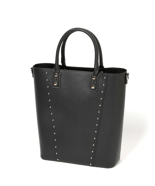 PAGEBOY（ページボーイ）の「モードスタッズトートバッグ（ショルダーバッグ・レディース・ブラック/オフホワイト/シルバー・FREE）」の9枚目の写真