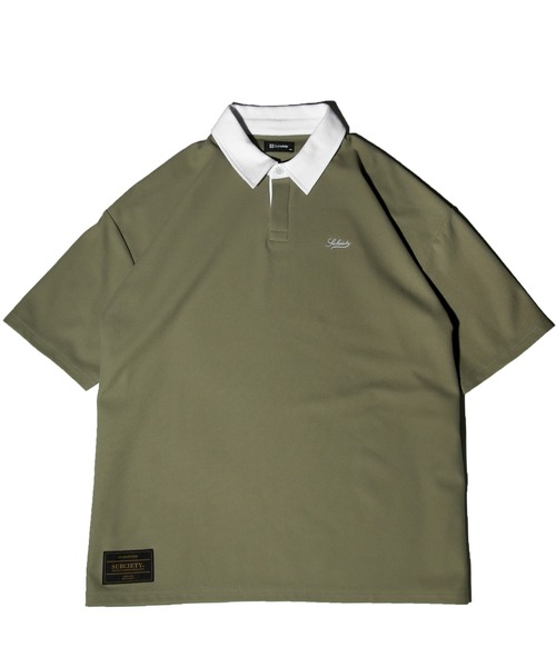 Subciety(サブサエティ)の「BIG SILHOUETTE RUGGER SHIRT(Tシャツ/カットソー・メンズ・オレンジ/ブルー/カーキ/ブラック・MEDIUM/LARGE/X-LARGE)」の7枚目の写真