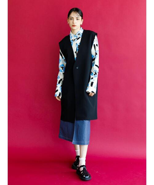 koe（コエ）の「ストレッチツイル　フロントジップスカート＊（スカート・レディース・ブルー/ブラック/ベージュ・M）」の22枚目の写真