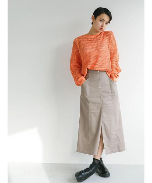 koe（コエ）の「ストレッチツイル　フロントジップスカート＊（スカート・レディース・ブルー/ブラック/ベージュ・M）」の18枚目の写真