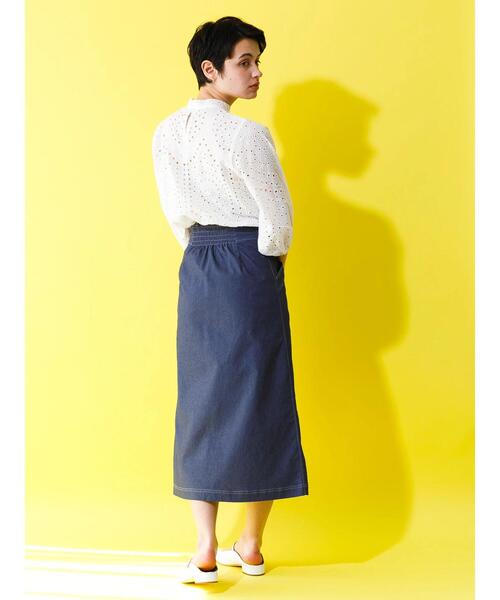 koe（コエ）の「ストレッチツイル　フロントジップスカート＊（スカート・レディース・ブルー/ブラック/ベージュ・M）」の8枚目の写真