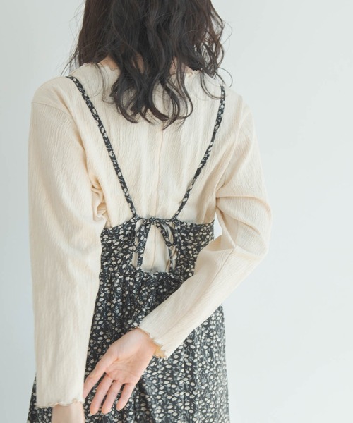 Crisp（クリスプ）の「バックリボンフラワーワンピース（ワンピース