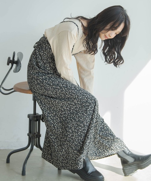 Crisp（クリスプ）の「バックリボンフラワーワンピース（ワンピース