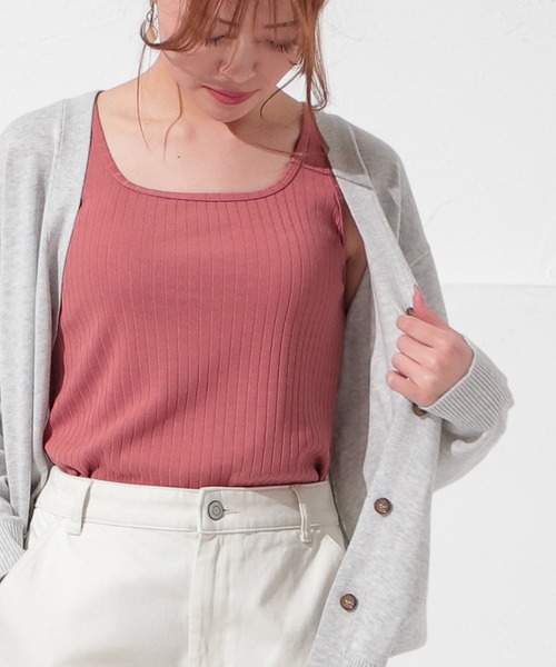 Honeys（ハニーズ）の「針抜きテレコタンクトップ（タンクトップ・レディース・ブラック/ベージュ/カーキ/サックスブルー/アイボリー/モカ/レッド系その他/ブルー/ピンク・LL/S/M/L）」の9枚目の写真