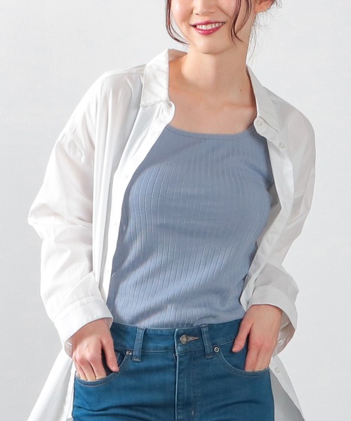 Honeys（ハニーズ）の「針抜きテレコタンクトップ（タンクトップ・レディース・ブラック/ベージュ/カーキ/サックスブルー/アイボリー/モカ/レッド系その他/ブルー/ピンク・LL/S/M/L）」の7枚目の写真