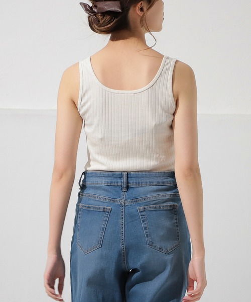 Honeys（ハニーズ）の「針抜きテレコタンクトップ（タンクトップ・レディース・ブラック/ベージュ/カーキ/サックスブルー/アイボリー/モカ/レッド系その他/ブルー/ピンク・LL/S/M/L）」の10枚目の写真