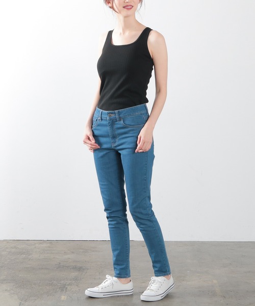 Honeys（ハニーズ）の「針抜きテレコタンクトップ（タンクトップ・レディース・ブラック/ベージュ/カーキ/サックスブルー/アイボリー/モカ/レッド系その他/ブルー/ピンク・LL/S/M/L）」の15枚目の写真