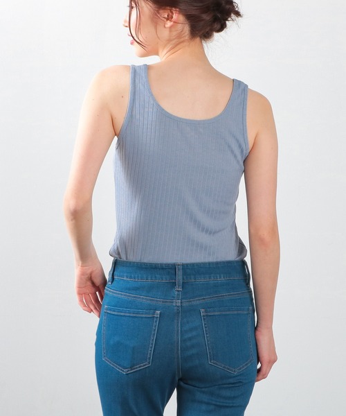 Honeys（ハニーズ）の「針抜きテレコタンクトップ（タンクトップ・レディース・ブラック/ベージュ/カーキ/サックスブルー/アイボリー/モカ/レッド系その他/ブルー/ピンク・LL/S/M/L）」の11枚目の写真