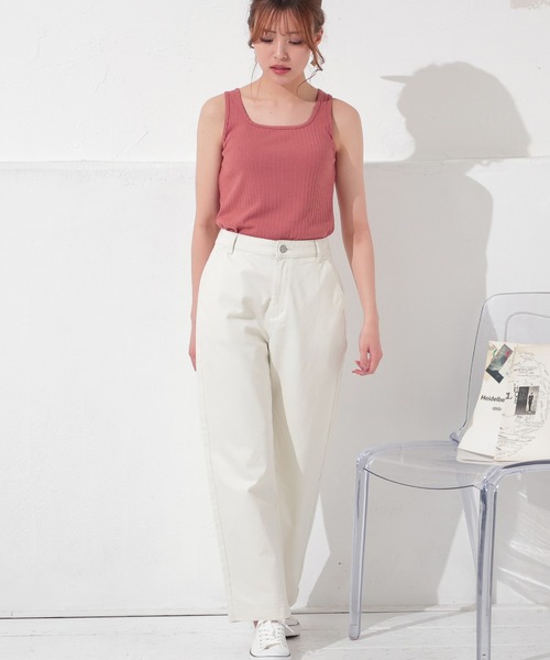 Honeys（ハニーズ）の「針抜きテレコタンクトップ（タンクトップ・レディース・ブラック/ベージュ/カーキ/サックスブルー/アイボリー/モカ/レッド系その他/ブルー/ピンク・LL/S/M/L）」の16枚目の写真