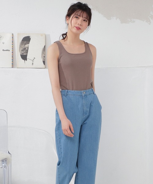 Honeys（ハニーズ）の「針抜きテレコタンクトップ（タンクトップ・レディース・ブラック/ベージュ/カーキ/サックスブルー/アイボリー/モカ/レッド系その他/ブルー/ピンク・LL/S/M/L）」の17枚目の写真