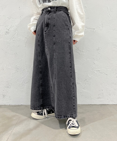 apres jour mignon（アプレジュールミニョン）の「デニムロングスカート【ZOZOTOWN限定アイテム】（デニムスカート・レディース・グレー系その他/ブルー/グレー/ダークブルー・SMALL/X-LARGE/MEDIUM）」の7枚目の写真