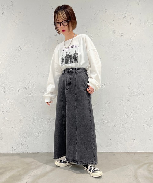 apres jour mignon（アプレジュールミニョン）の「デニムロングスカート【ZOZOTOWN限定アイテム】（デニムスカート・レディース・グレー系その他/ブルー/グレー/ダークブルー・SMALL/X-LARGE/MEDIUM）」の10枚目の写真