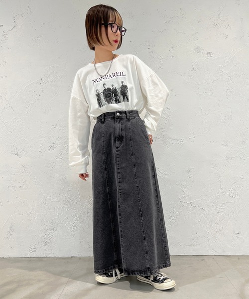 apres jour mignon（アプレジュールミニョン）の「デニムロングスカート【ZOZOTOWN限定アイテム】（デニムスカート・レディース・グレー系その他/ブルー/グレー/ダークブルー・SMALL/X-LARGE/MEDIUM）」の11枚目の写真