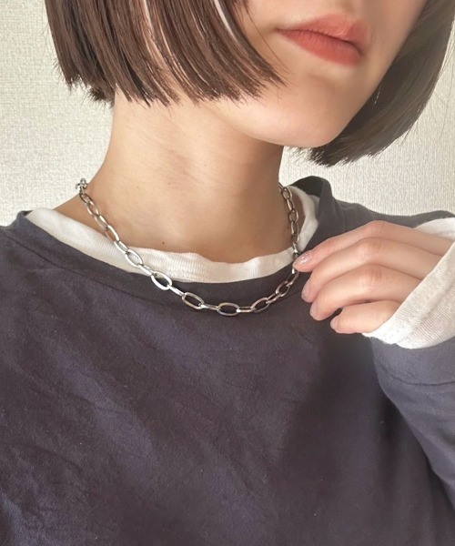 PARKS TOKYO SELECT(パークストウキョウセレクト)の「金属アレルギー対応 サージカルステンレス/316L オーバルチェーンネックレス(ネックレス・レディース・シルバー・FREE)」の17枚目の写真