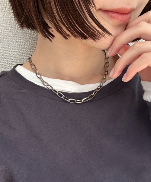 PARKS TOKYO SELECT(パークストウキョウセレクト)の「金属アレルギー対応 サージカルステンレス/316L オーバルチェーンネックレス(ネックレス・レディース・シルバー・FREE)」の15枚目の写真
