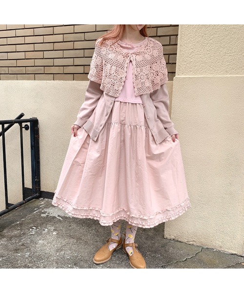 PINK HOUSE（ピンクハウス）の「かぎ針編みケープ付きニット