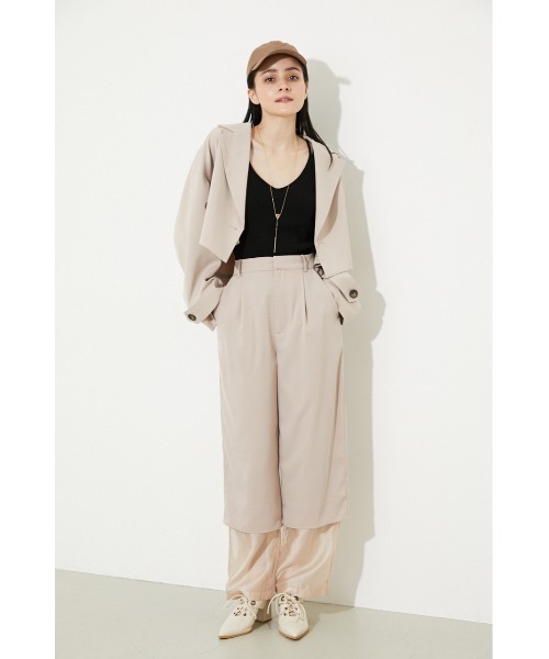 rienda（リエンダ）の「シアーヘムストレートパンツ（スラックス・レディース・ブラック/ベージュ/パープル/ライトグリーン・X-SMALL/SMALL/MEDIUM）」の5枚目の写真