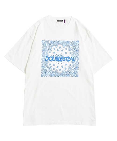 DOUBLE STEAL（ダブルスティール）の「BIG Paisley　Tシャツ（Tシャツ/カットソー・メンズ・ホワイト×ブルー/ブラック×ブルー/ホワイト×イエロー/ブラック×イエロー・LARGE/X-LARGE/MEDIUM）」の2枚目の写真