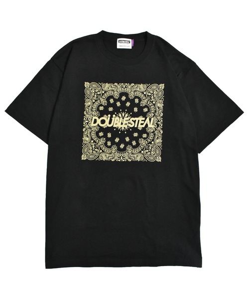 DOUBLE STEAL（ダブルスティール）の「BIG Paisley　Tシャツ（Tシャツ/カットソー・メンズ・ホワイト×ブルー/ブラック×ブルー/ホワイト×イエロー/ブラック×イエロー・LARGE/X-LARGE/MEDIUM）」の4枚目の写真