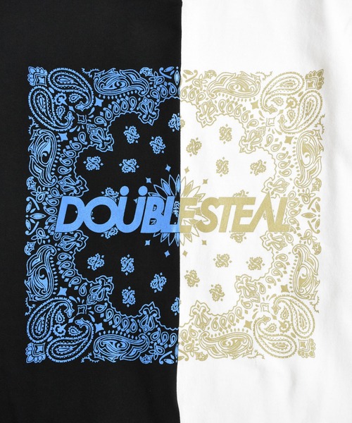 DOUBLE STEAL（ダブルスティール）の「BIG Paisley　Tシャツ（Tシャツ/カットソー・メンズ・ホワイト×ブルー/ブラック×ブルー/ホワイト×イエロー/ブラック×イエロー・LARGE/X-LARGE/MEDIUM）」の6枚目の写真