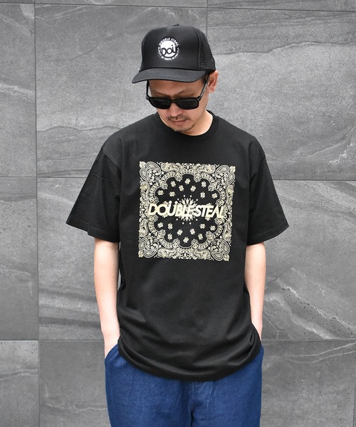 DOUBLE STEAL（ダブルスティール）の「BIG Paisley　Tシャツ（Tシャツ/カットソー・メンズ・ホワイト×ブルー/ブラック×ブルー/ホワイト×イエロー/ブラック×イエロー・LARGE/X-LARGE/MEDIUM）」の8枚目の写真